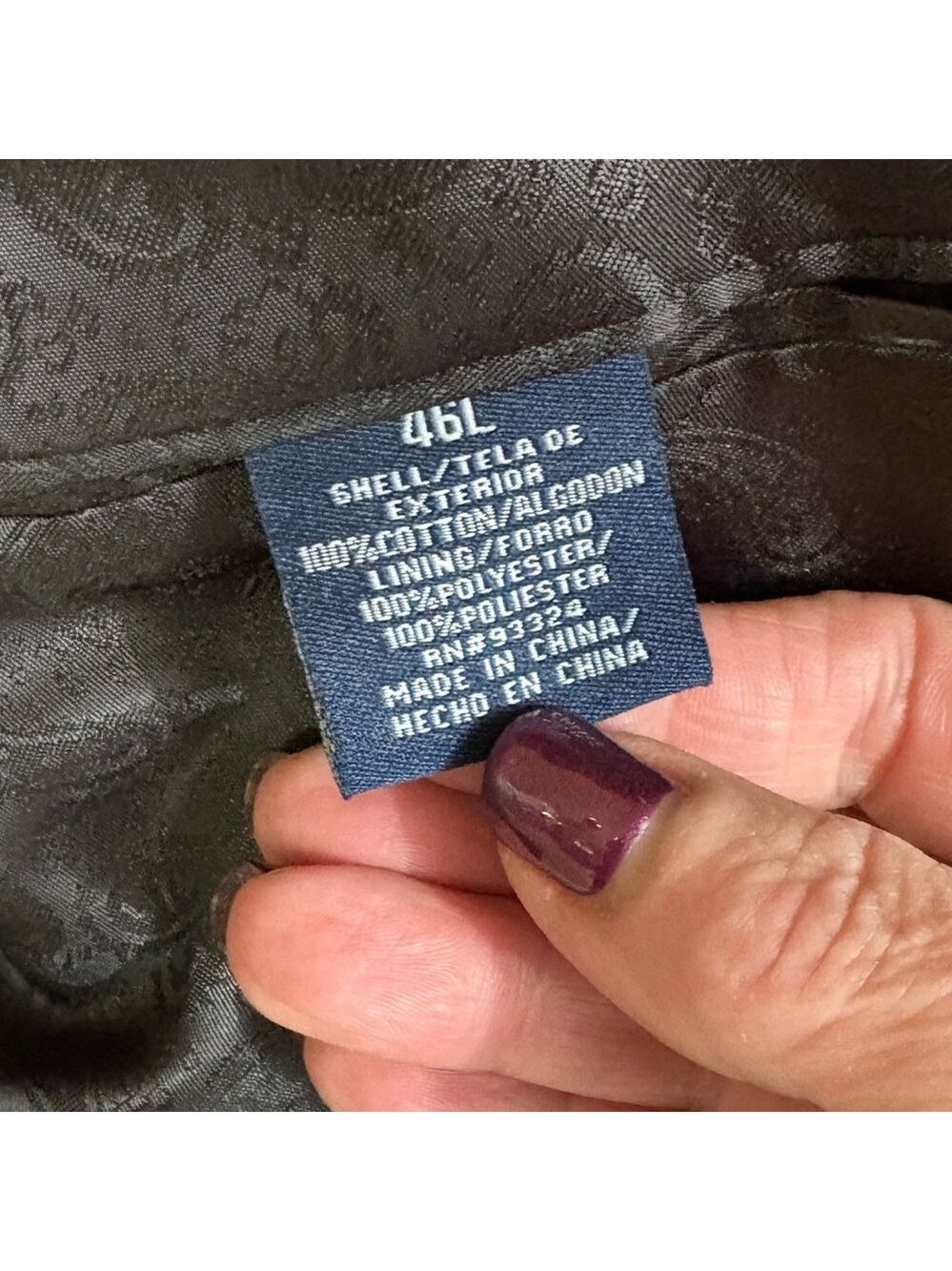 Stafford-46L men’s corduroy sport jacket. Black, 2 button. New w/o tags. Sharp! - Picture 2 of 12